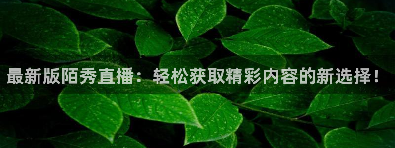 178足球直播雨燕：最新版陌秀直播：轻松获取精彩内容的新选择！